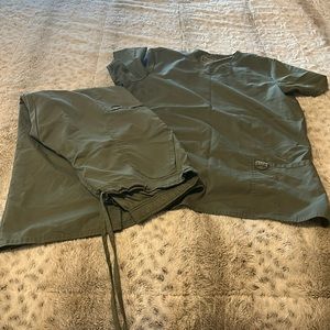 Olive green Cherokee revolution Scrub set